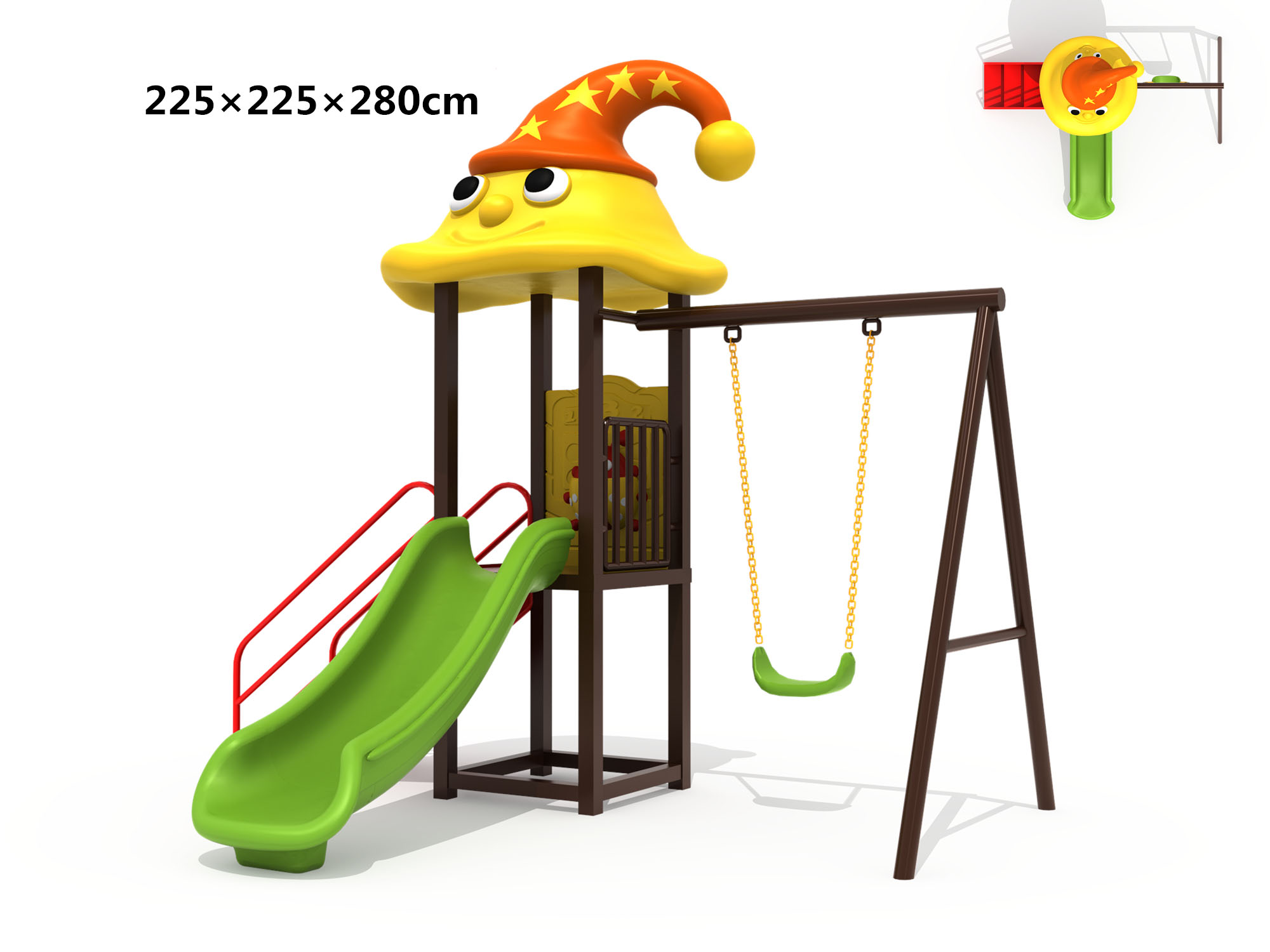 OL-XC047 Play House Doble Slide Playground