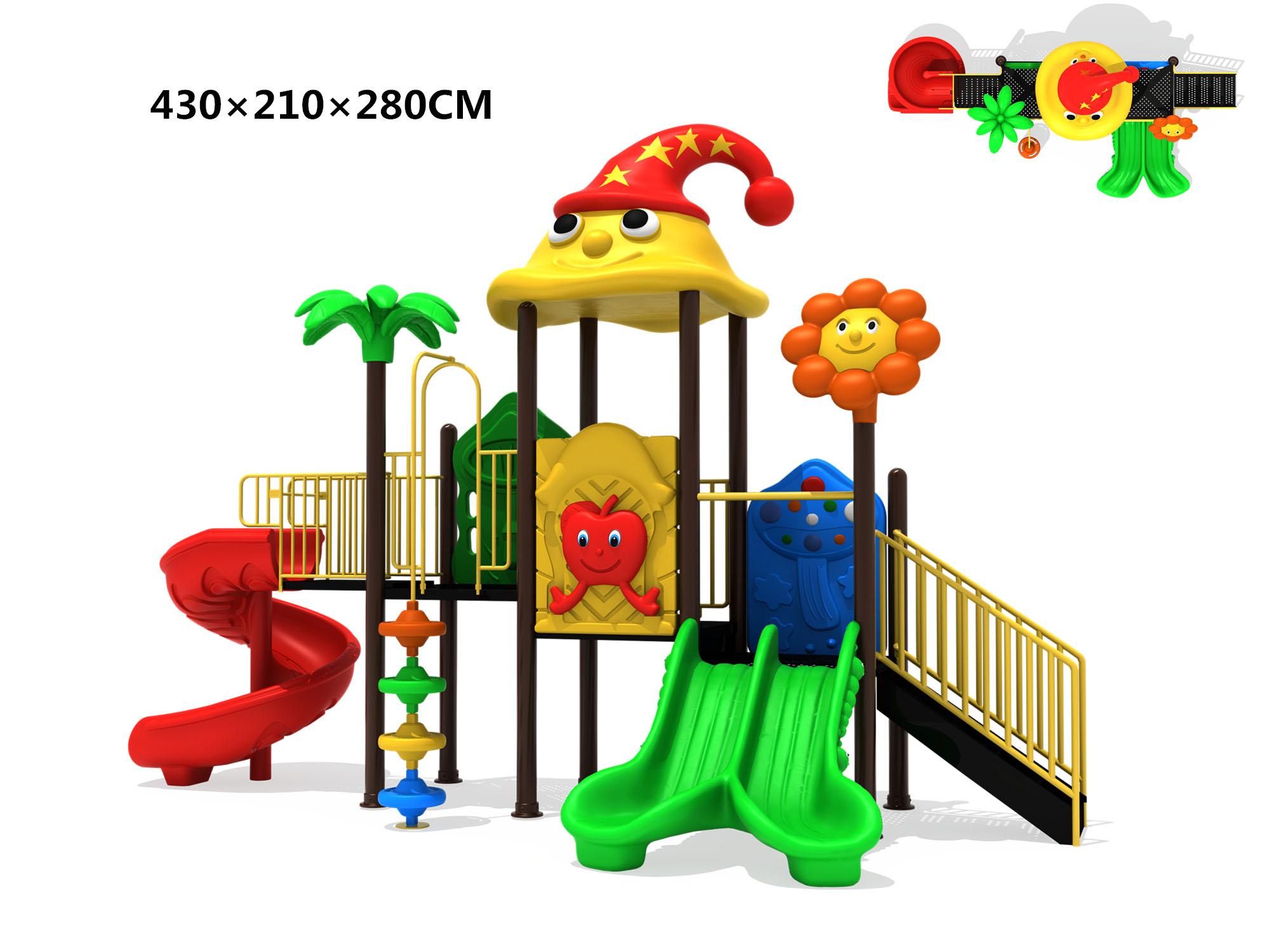 Zona de juegos de plástico OL-XC045 Niños de diapositivas al aire libre
